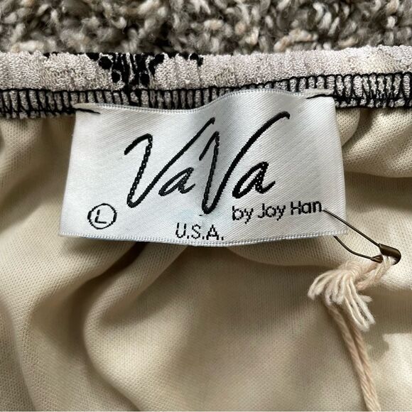 VaVa By Joy Han Rochelle Black/Gray/Tan Off The Shoulder Dress Women’s Sz L - Picture 7 of 14